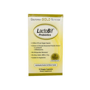 Пробіотики LactoBif, 5 млрд КОЕ, 10 капсул, California Gold Nutrion