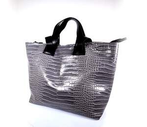 Жіноча сумка кольору Grey з крокодиловим принтом
