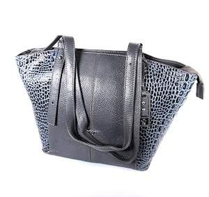 Жіноча сумка Karya з натуральної шкіри сірого кольору з принтом